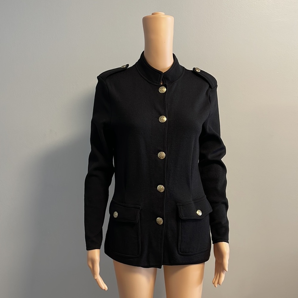 Kate hill knit mititary black jacket